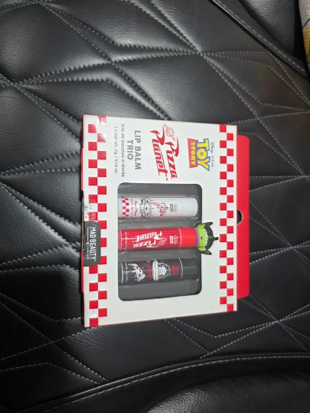 Disney Toy Story Pizza Planet Lip Balm Trio - Red, White, Black